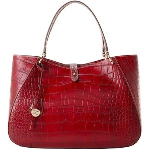✨NEW✨Dooney & Bourke Large CAIMAN CAMILLA Satchel in RED